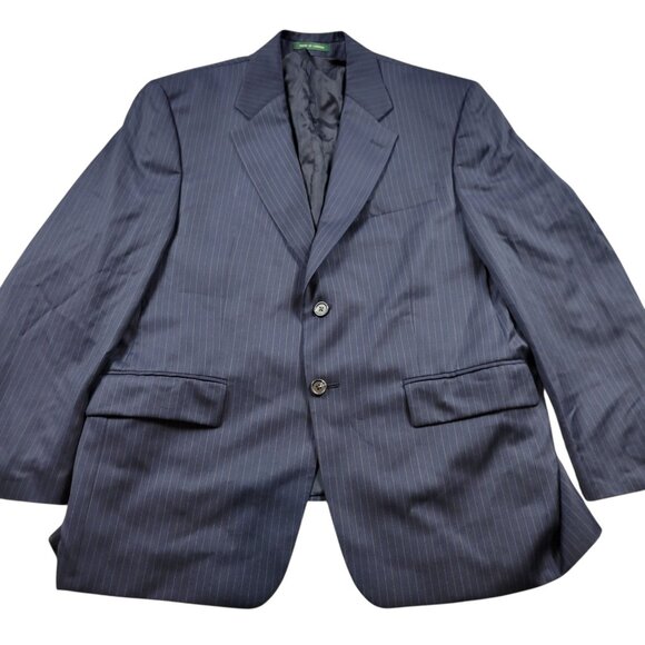 LAUREN Ralph Lauren Blazer Mens 42S Blue Wool Cashmere Sport Coat Striped - Picture 1 of 7